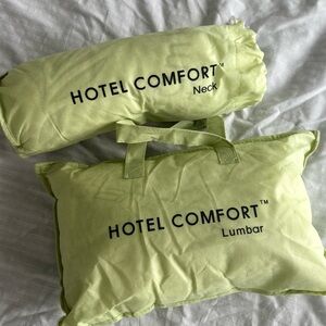 Green Neck and Lumbar Pillow Set